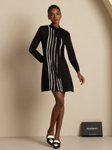 [Black] SilkSilky 19Momme Silk Long Sleeve Tie Neck Dress 005