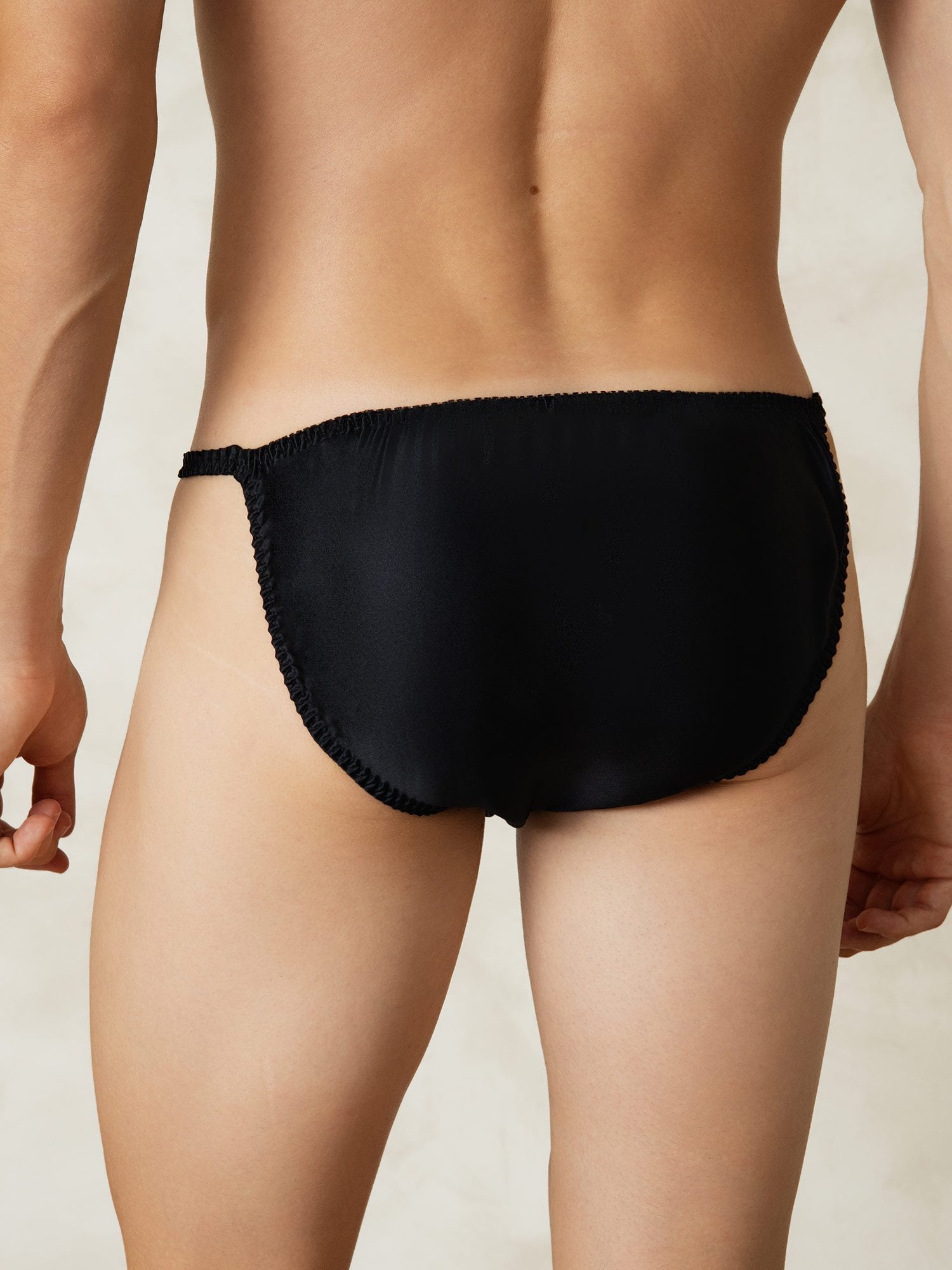 [Black] SilkSilky Pure Silk Mens Underwear 002