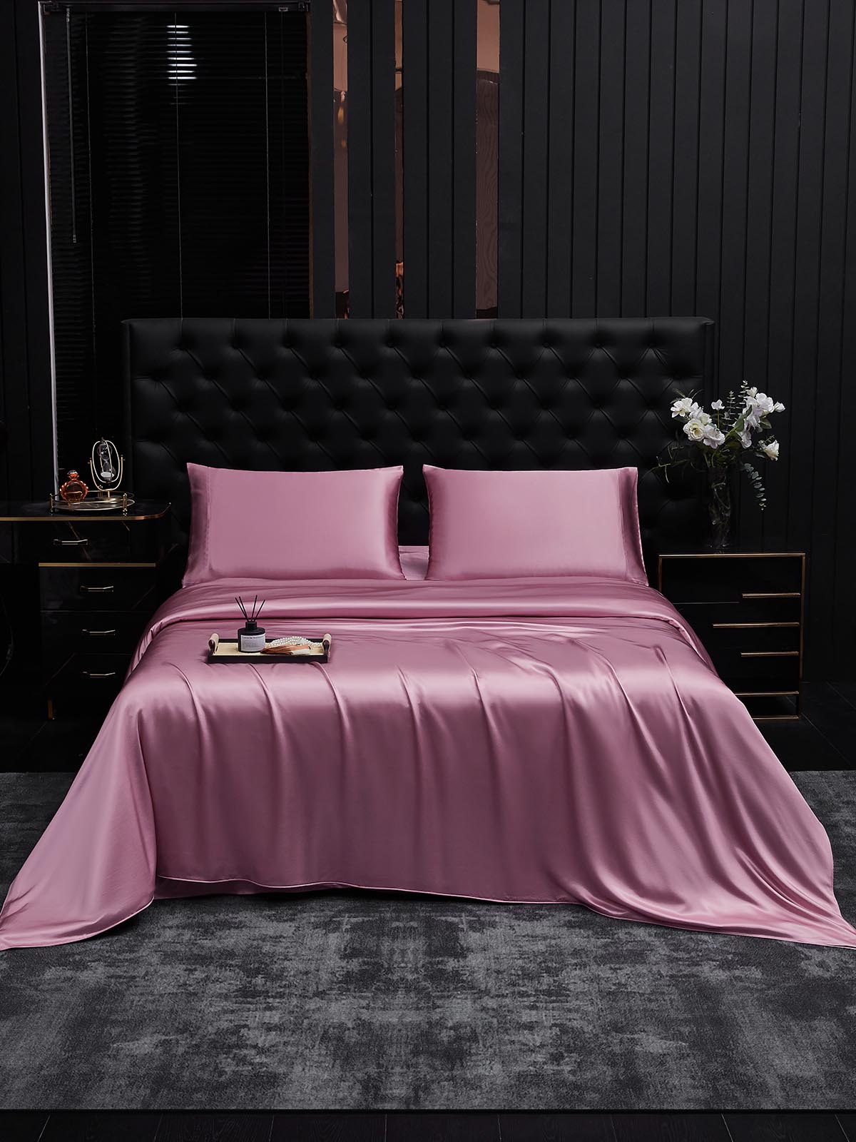 [Mauve Orchid] SilkSilky  22Momme Pure Silk Bedding Set 001