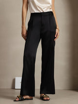 [Black] SilkSilky  19Momme Silk Womens Pants 001,