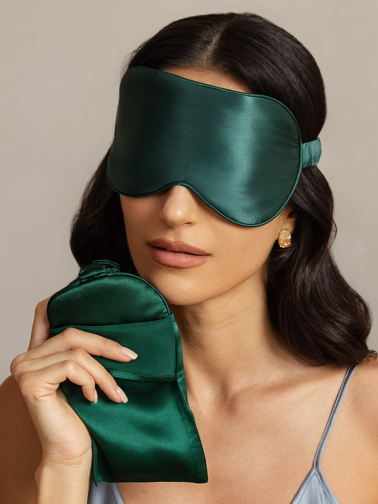 [DarkGreen] SilkSilky Pure Silk Eye Mask 003