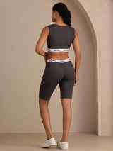 [Gray] SilkSilky  Sleeveless Crew Neck Women's Outfit Sets 002