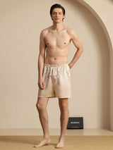 [Champagne] SilkSilky 19Momme Mens Sleep Bottoms 006