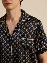 [Black Chain] SilkSilky  Short Sleeve Notch Collar Men's Pajamas 004