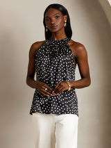 [Polka Dot] SilkSilky  19Momme Silk Womens T-Shirt 005,