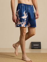 [Dark Blue] SilkSilky 19Momme Mens Sleep Bottoms 001