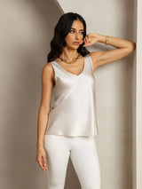 [Light Gray] SilkSilky  Sleeveless V Neck Camisole Top 007
