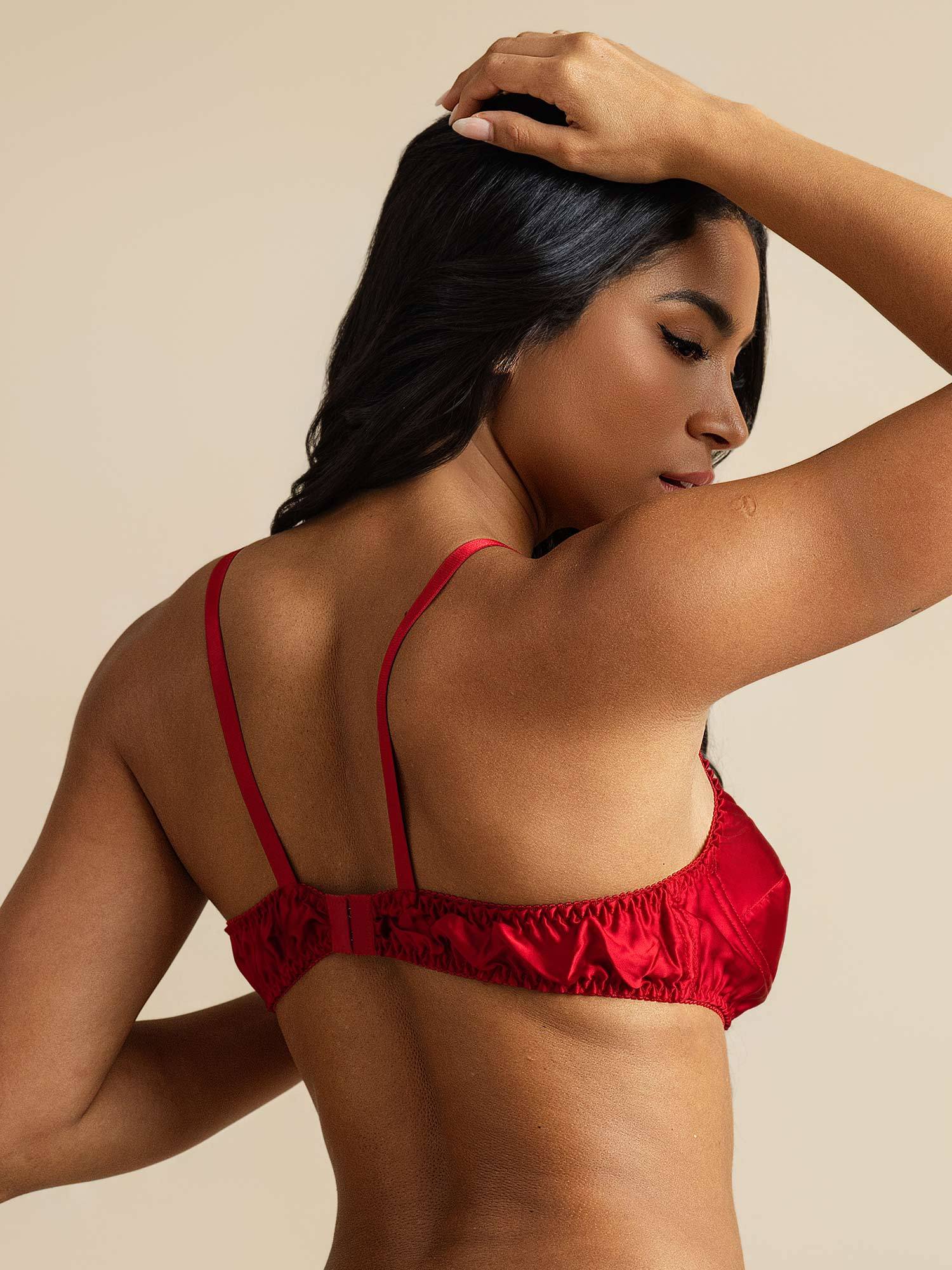 [Red] SilkSilky Pure Silk Bra 002