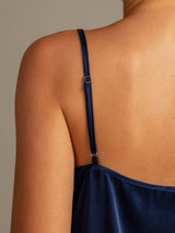 [Dark Blue] SilkSilky  Spaghetti Strap Scoop Neck Camisole Set 004