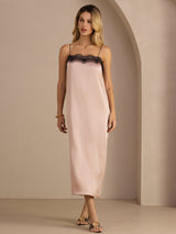 [Tuscany] SilkSilky Spaghetti Strap Square Neck Dress 006