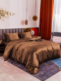 SilkSilky US 19Momme Pure Silk Bedding Set Coffee 002