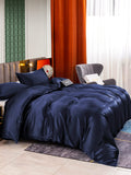 SilkSilky US 25Momme Pure Silk Bedding Set DarkBlue 003