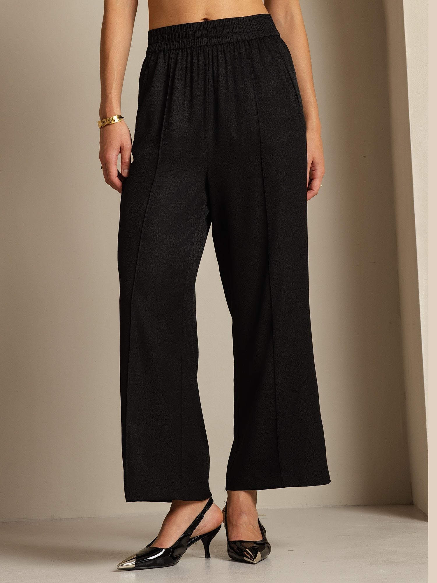 [Black] SilkSilky 22Momme Silk Womens Pants 005