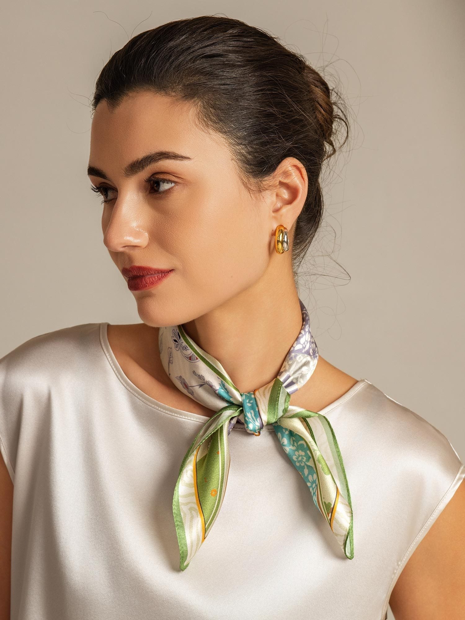 [P100] SilkSilky  Pure Silk Scarf 002,