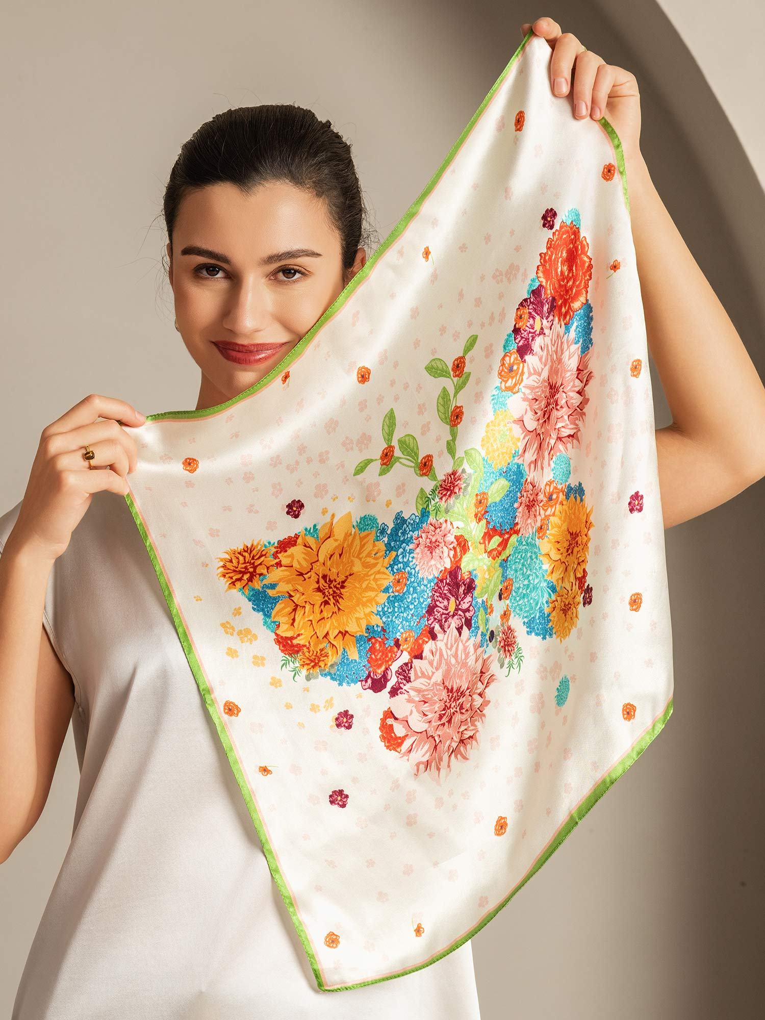 [Multi] SilkSilky Pure Silk Scarf 003