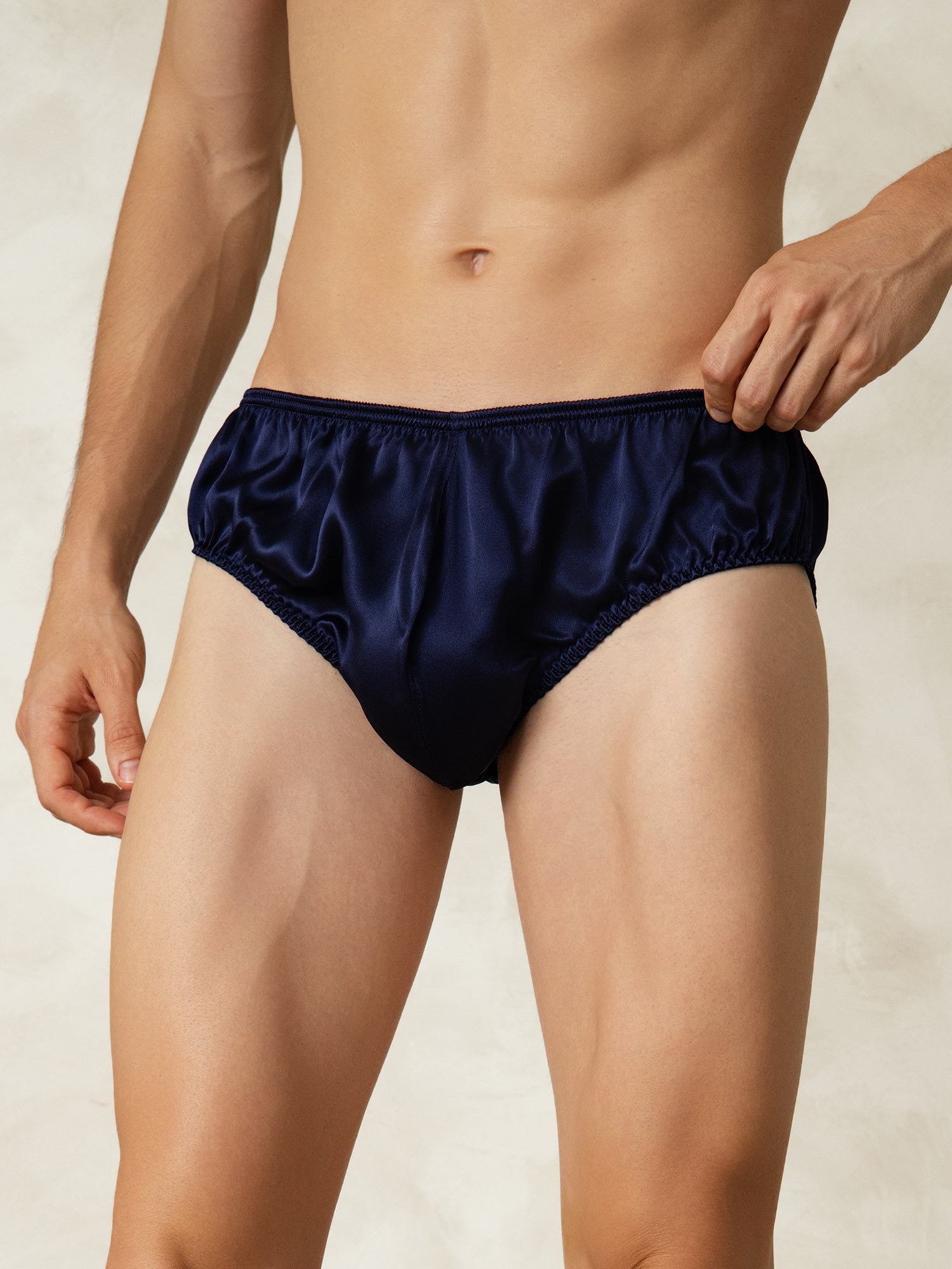 [DarkBlue] SilkSilky Pure Silk Mens Underwear 001