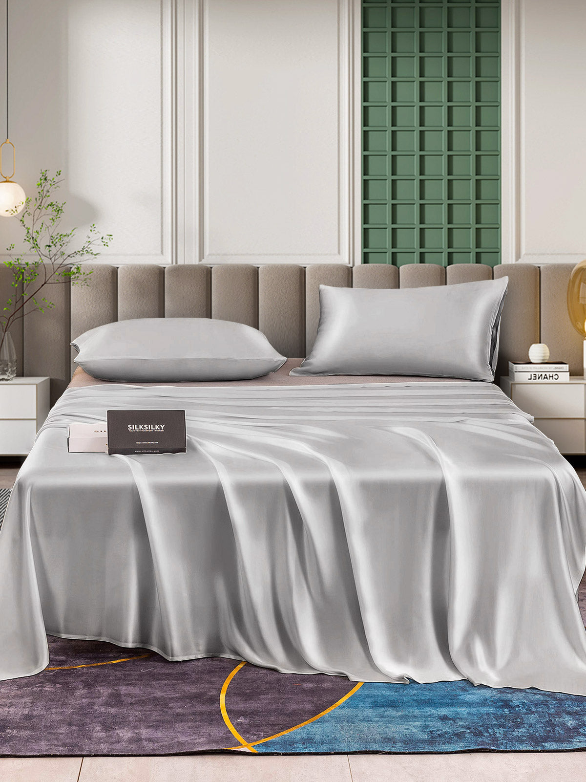 [Silver] SilkSilky  25Momme Pure Silk Bedding Set 002