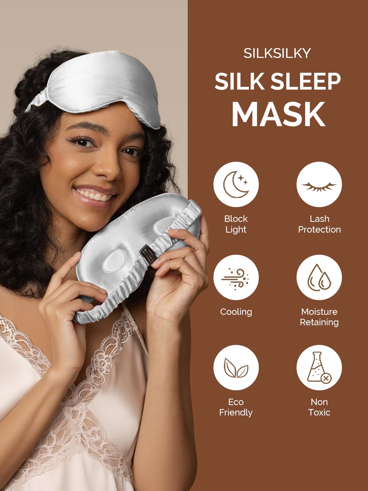 [Silver] SilkSilky 22Momme Pure Silk Eye Mask 003