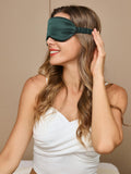 SilkSilky US 19Momme Pure Silk Eye Mask DarkGreen 004