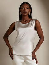 [Light Gray] SilkSilky  Sleeveless Round Neck Camisole Top 001