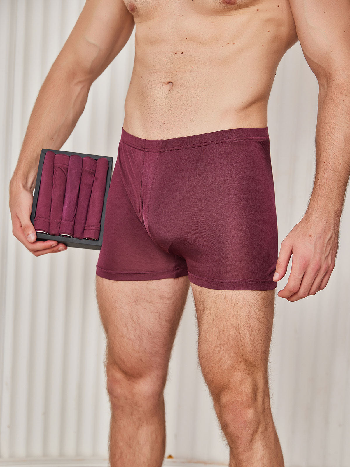 Silk Knitted Men's Solid Color Underwear with Open Fly – CA-SILKSILKY
