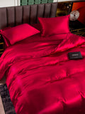 SilkSilky US 25Momme Pure Silk Bedding Set Wine 002