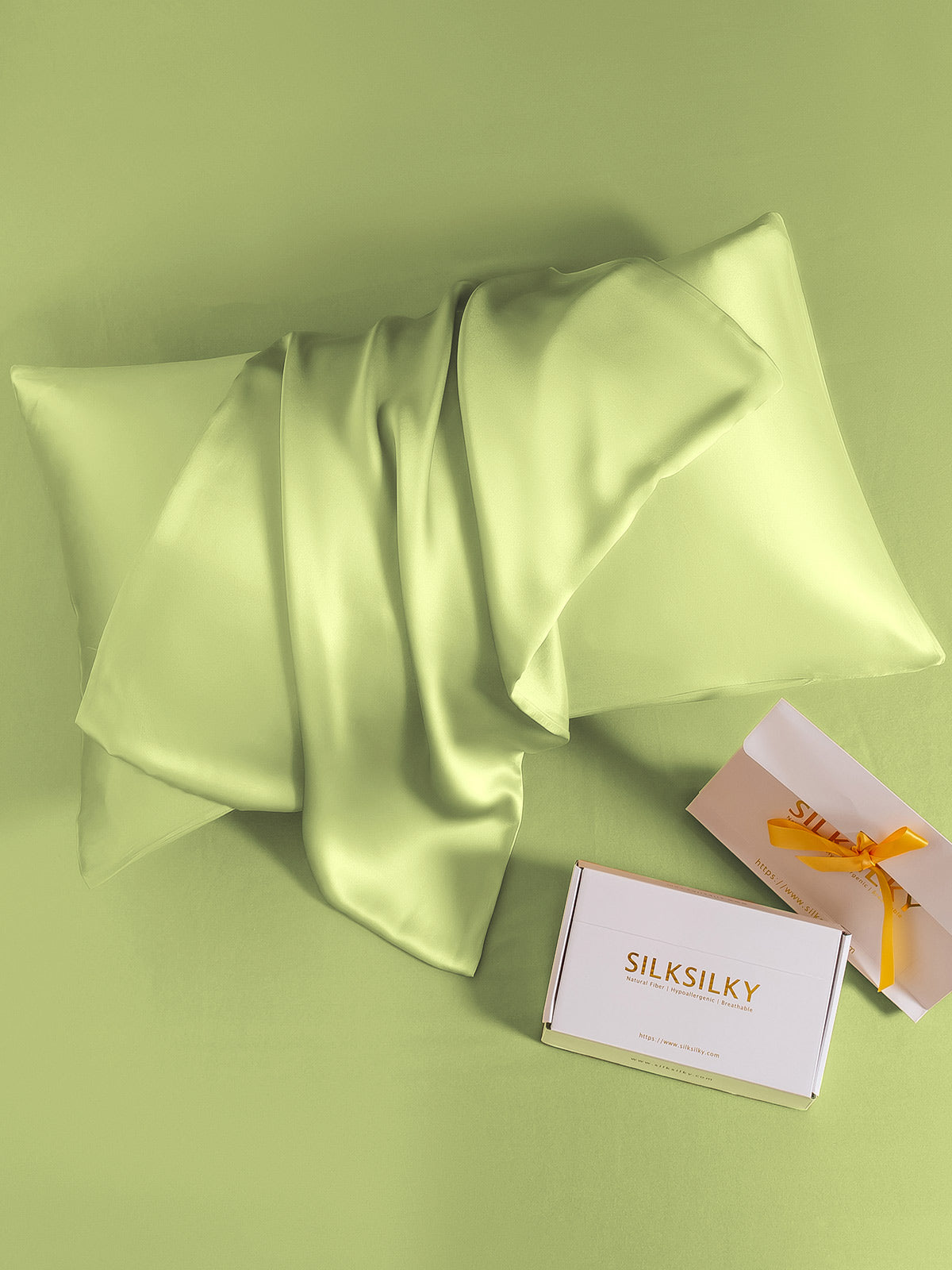 SilkSilky  19Momme Pure Silk Pillowcase MintGreen 005