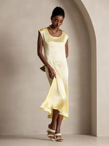 [Light Yellow] SilkSilky  Cap Sleeve Dress 006
