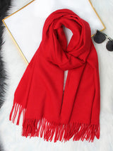 [Red] SilkSilky  Wool Scarf 004