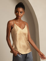 [Floral] SilkSilky  Spaghetti Strap V Neck Camisole Top 003