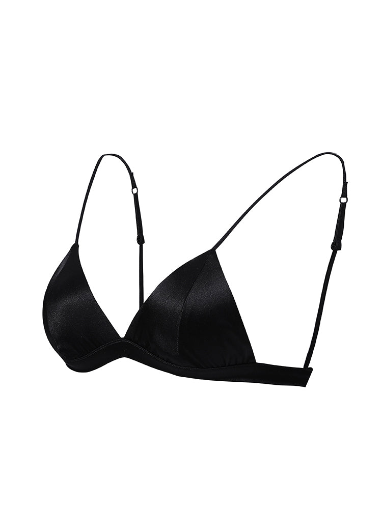 [Black] SilkSilky  Silk Knitted Bra 006
