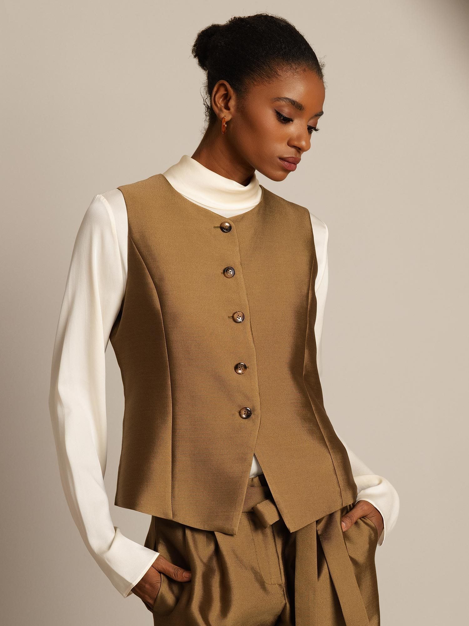 [Bronze] SilkSilky 32Momme Silk Womens Vest 003