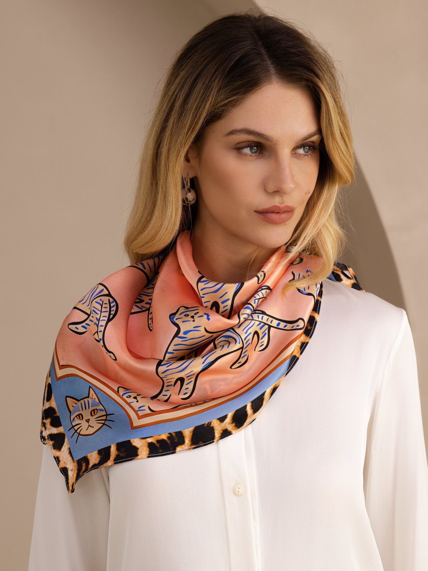 [Pink Cat] SilkSilky Scarf 002