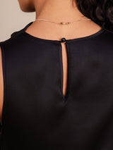 [Black] SilkSilky Sleeveless Cowl Neck Dress 005