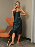 SilkSilky-US-19Momme-Pure-Silk-Sleeveless-V-Neck-Dress-Dark-Green-007