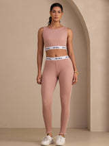 [Pink] SilkSilky Sleeveless Crew Neck Women's Outfit Sets 005