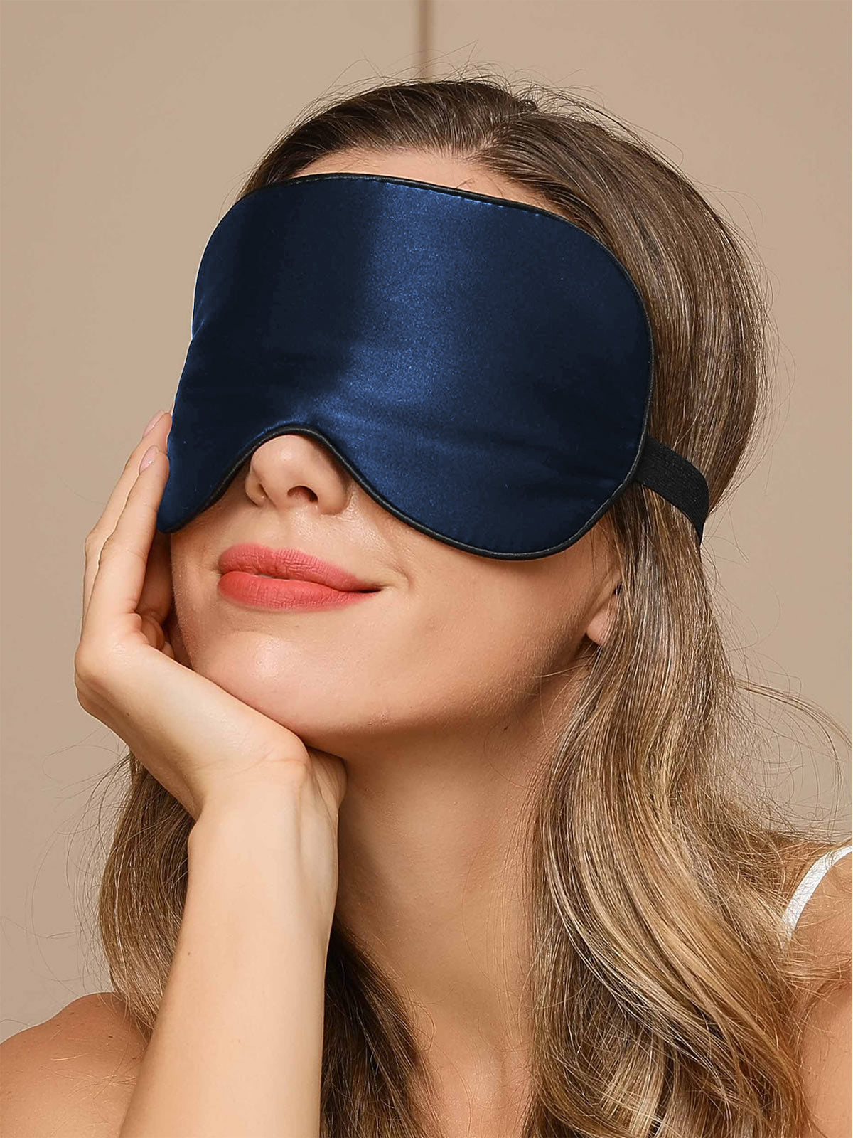 SilkSilky US 19Momme Pure Silk Eye Mask DarkBlue 003