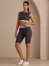 [Gray] SilkSilky  Sleeveless Crew Neck Women's Outfit Sets 005