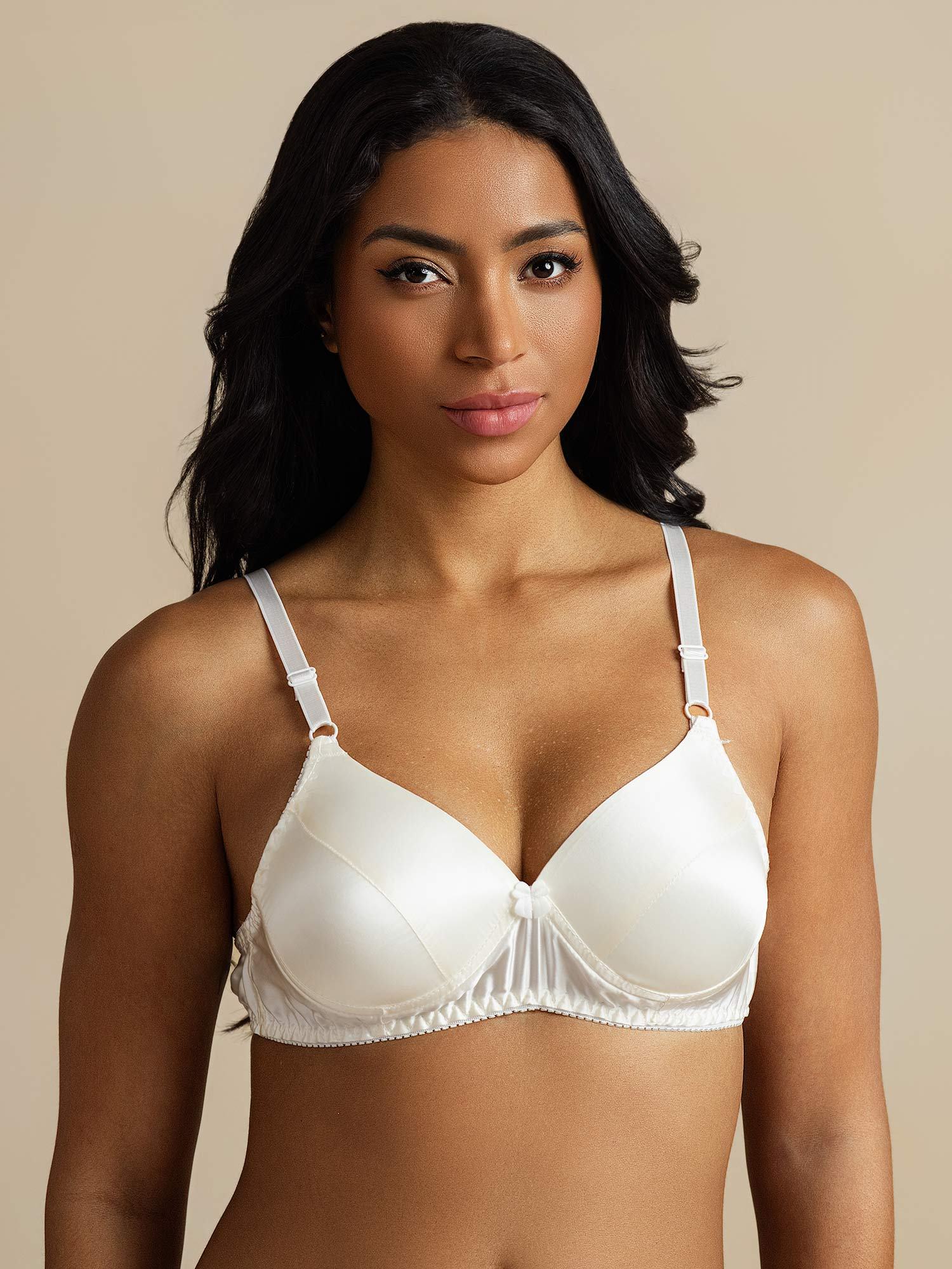 [White] SilkSilky  Pure Silk Bra 003,