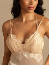 [Light Pink] SilkSilky  Spaghetti Strap V Neck Nightgown 004