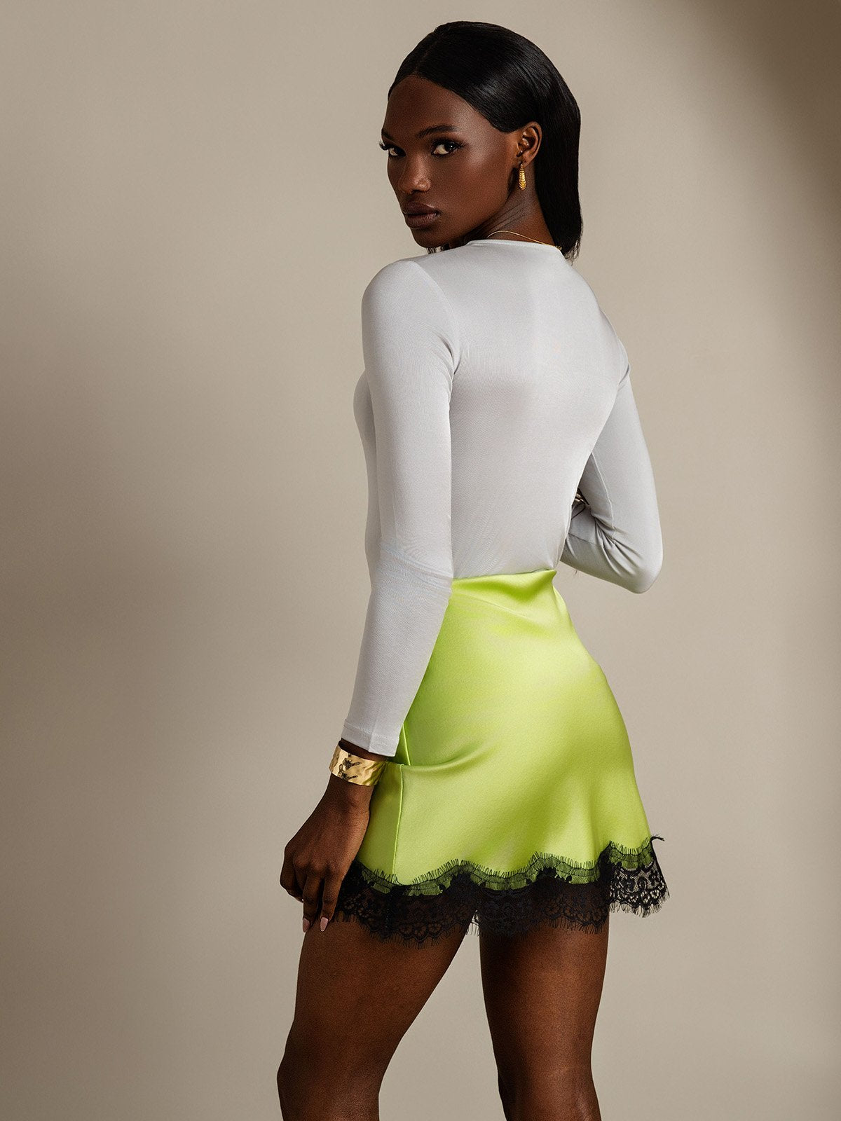 [Light Gray] SilkSilky  Silk Round Neck Women's T-Shirt 002