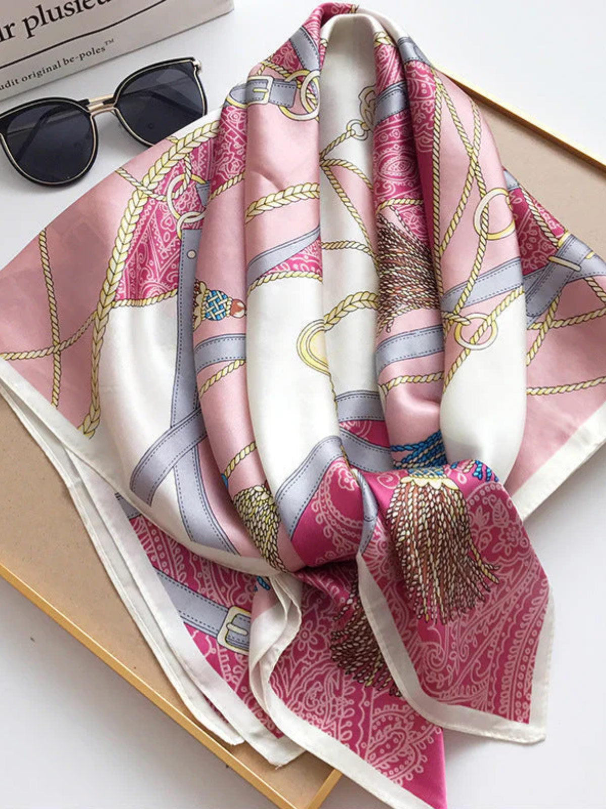 SilkSilky US Pure Silk Scarf Pink 002