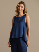 [Dark Blue] SilkSilky  Sleeveless Women's Pajamas 003