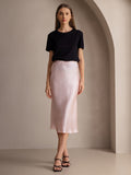 SilkSilky  19Momme Pure Silk Skirt LightPink 001