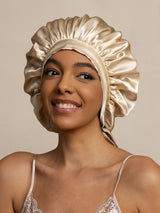 [Beige] SilkSilky  Sleep Cap 003