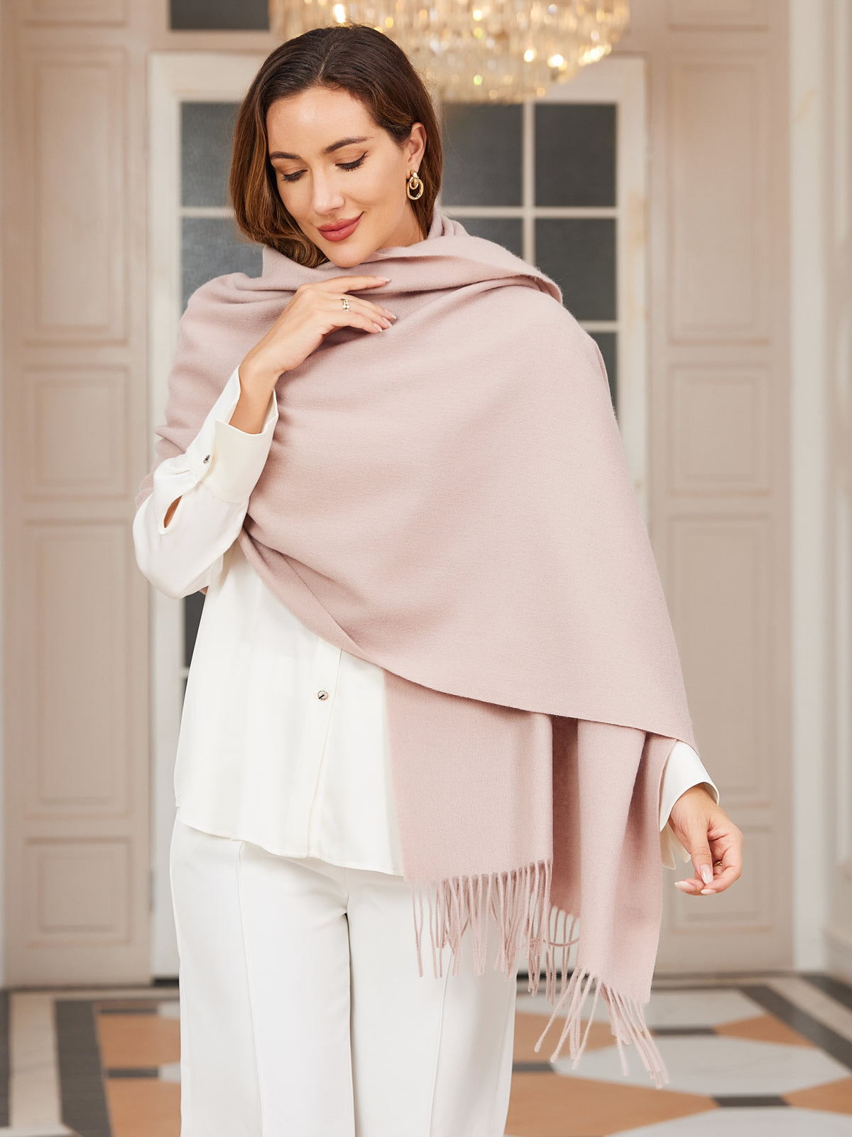 [Light Beige] SilkSilky  Wool Scarf 004