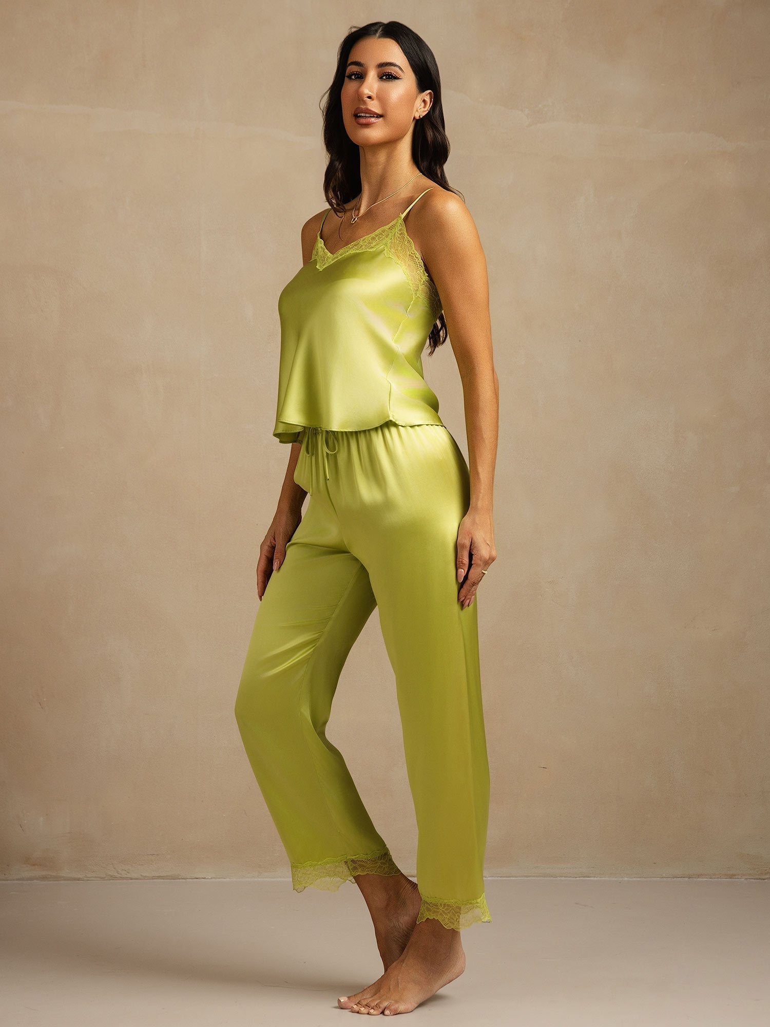 [Mint Green] SilkSilky  Pure Silk Camisole Set 003