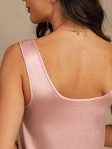 [Peach Skin] SilkSilky  19Momme Machine-Washable Silk Sleeveless Scoop Neck Women's Pajamas 004