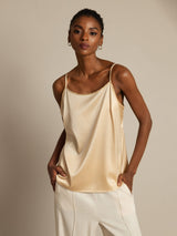 [Champagne] SilkSilky  Spaghetti Strap Camisole Top 005
