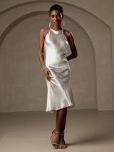 SilkSilky  19Momme Silk Sleeveless Dress LightGray 005